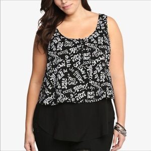 Torrid French Graffiti Challis Tank Top Size 2X